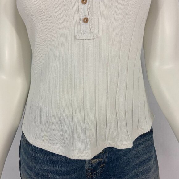 Buckle White Crow Tank Top Women's Size M White Cotton Sleeveless V Neck New - Picture 3 of 5